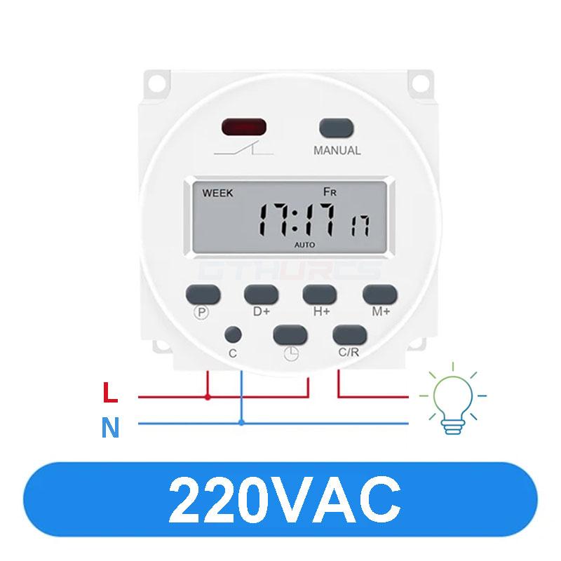 GTHURCS 220V 110V 24V 12V CN101A Timer Switch Digital LCD Power Timer Programmable Time Switch Relay 16A high quality CN101 Relays 5