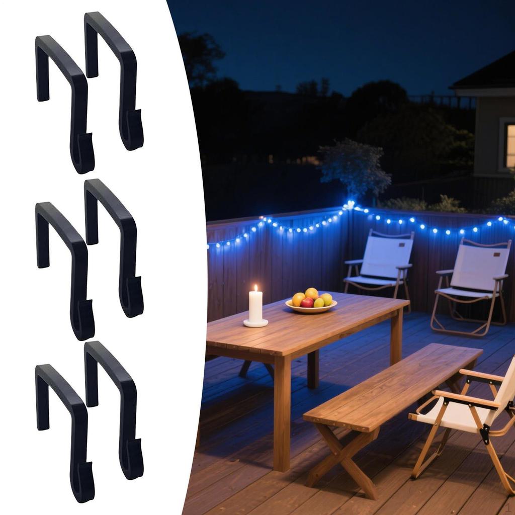 6Pcs Hooks for Outdoor Strings Light Lights Hanging Clips Weatherproof Heavy Duty Practical