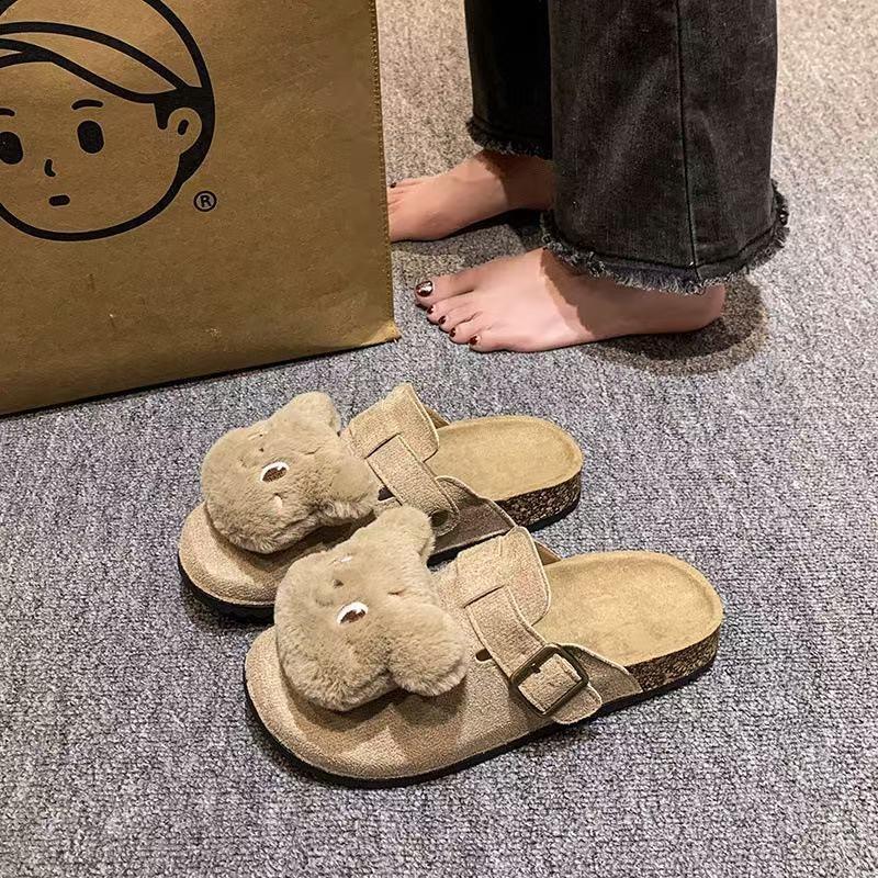 New cute cartoon soft bottom versatile bag head slippers, little fairy wear cool slippers outside