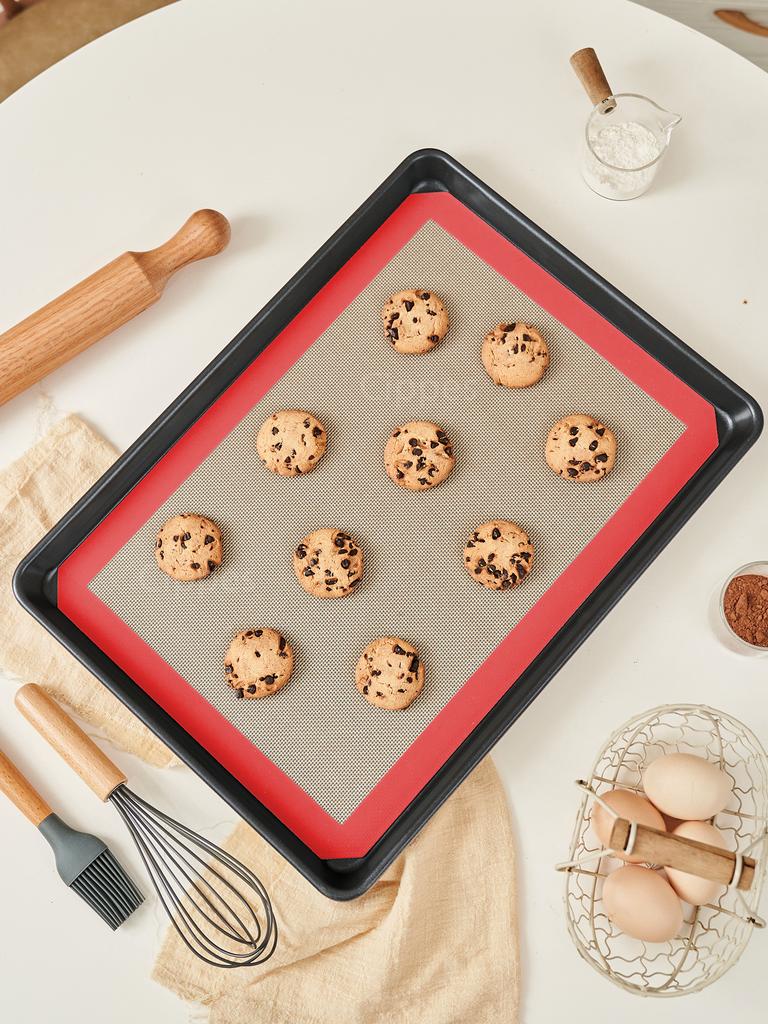 3 ks Silikonové pečicí podložky do trouby, Opakovaně použitelné nepřilnavé a žáruvzdorné pečicí fólie, na sušenky, makronky, chléb, sušenky