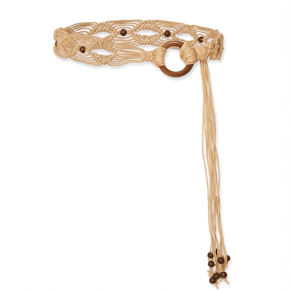 Retro Knotted Tassels Waist Belts Bohemia Style Dress Slim Waistband Dress Waistband Accessories