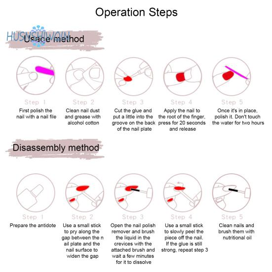 1 Set DIY Nail Art Kit with Glue Wearable False Toenail Short Press-On Nails Rose Flower Pattern Gel Fake Toenails Manicure Accessories