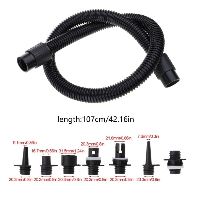 Paddle Board Pumps Adapter Hose Inflatable Boats  Pumps Adapter & Air Hose Replacement with 7 Air Valves Nozzle