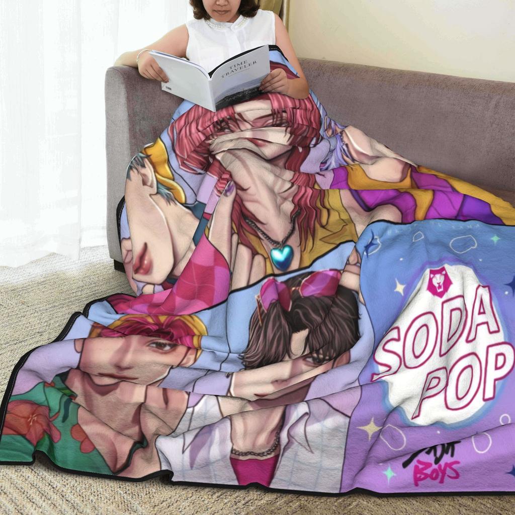 Warm Soft BlanketsGirls Boys Airplane Travel Kpop Demon Hunters Saja Boys Throw Blanket  Flannel Bedspread Funny Sofa Bed Cover