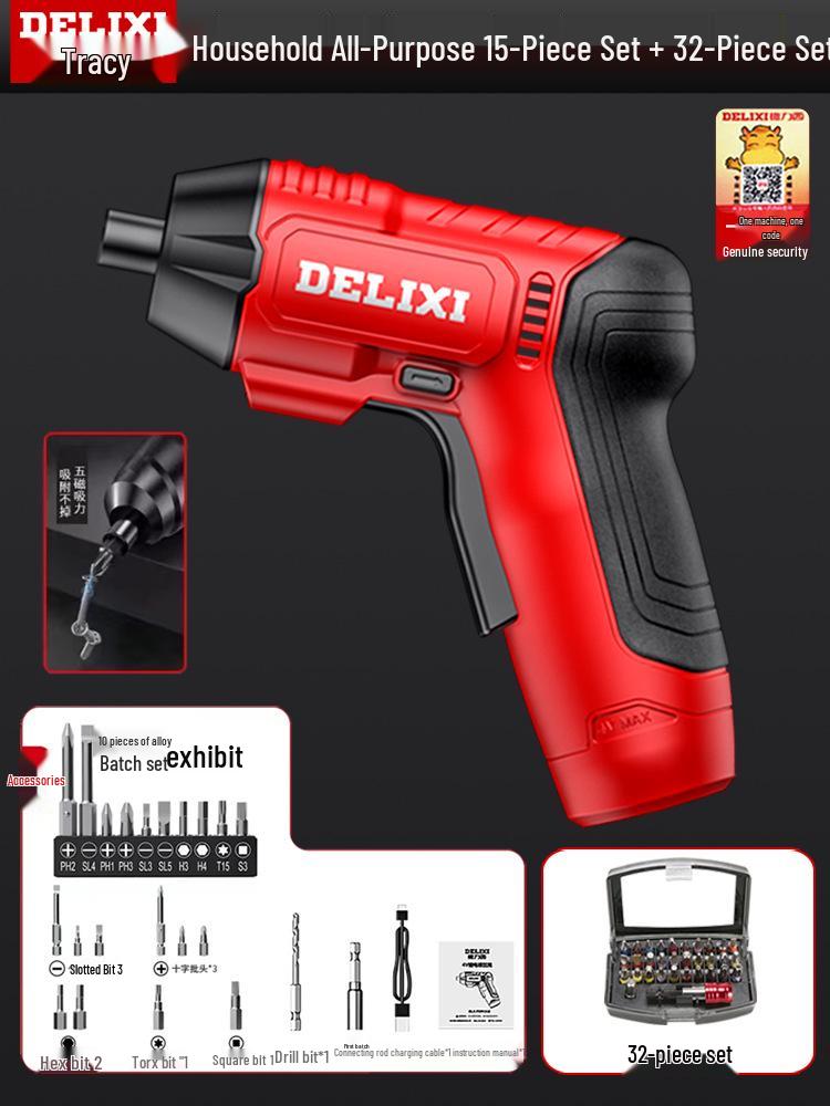 Rechargeable Multifunctional Mini Electric Screwdriver Set for Household Use