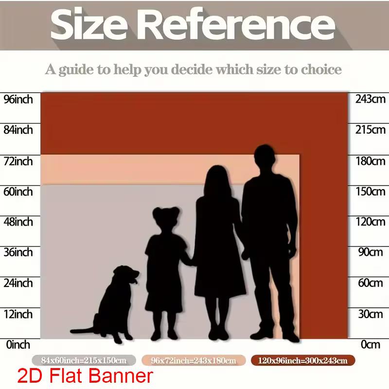 2D Valentine's Day Backdrop, Couple Silhouette with Heart Trees Background Cloth