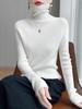 Elegant Knit Turtleneck Sweater: Super Elastic with Wrinkled Stacked Design