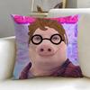 popular cartoon character John Pork Cushion Cover Soft  EasyWash Pillow Case  Versatile for Couch Bed Travel and Office
