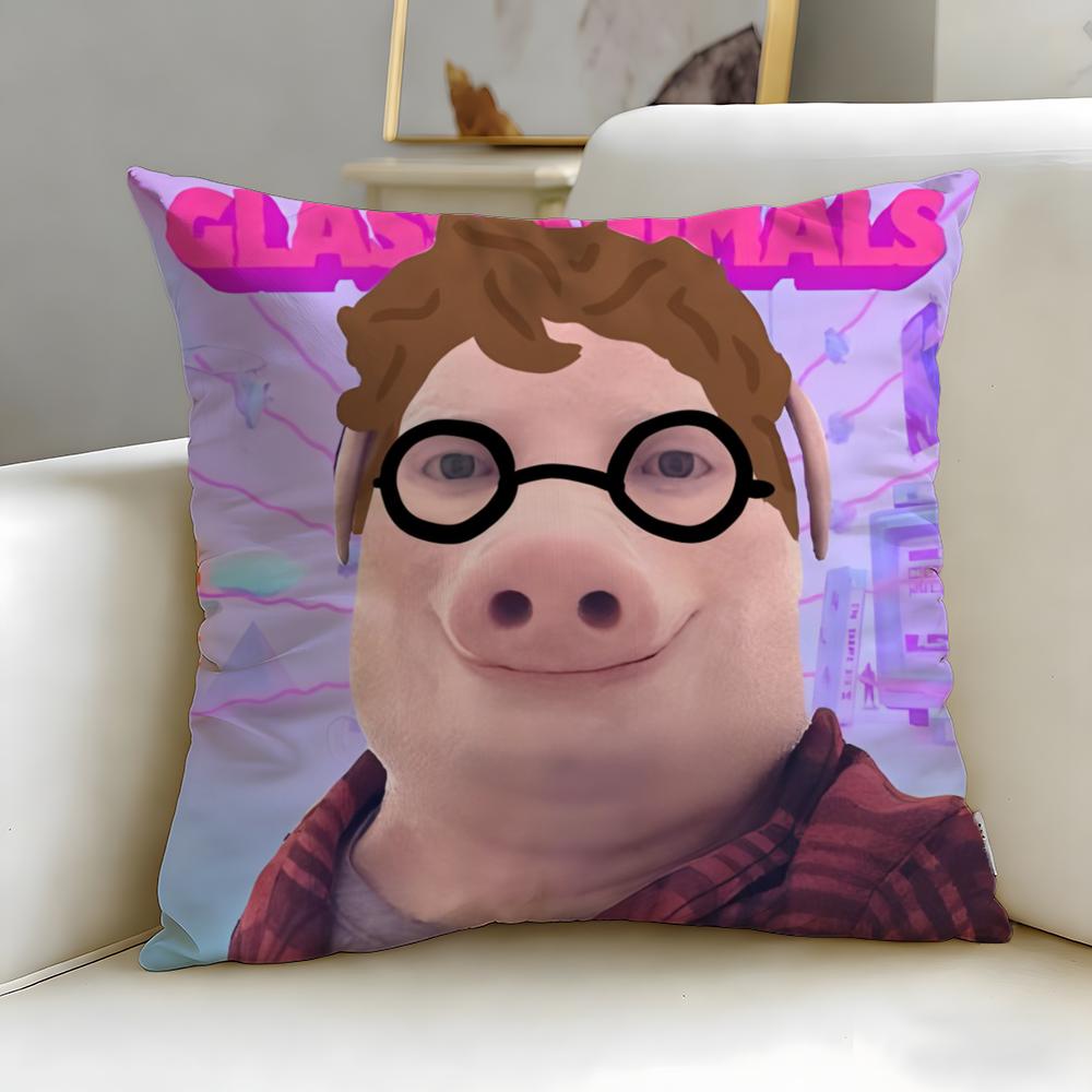 popular cartoon character John Pork Cushion Cover Soft EasyWash Pillow Case Versatile for Couch Bed Travel and Office