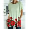 Summer Printed Short-sleeved T-shirt with Pockets