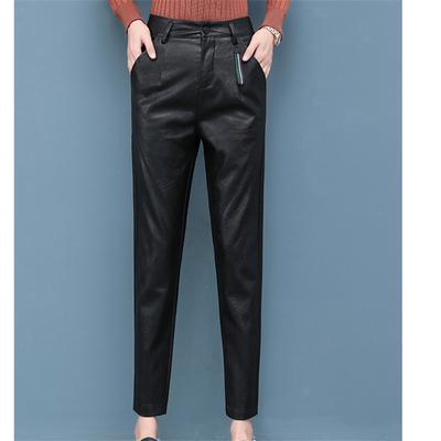 2022 Autumn Winter Women Fashion Casual SkinnyLeggings Faux Leather Straight Pants Female Vintage High Waist Zipper Fly Trousers