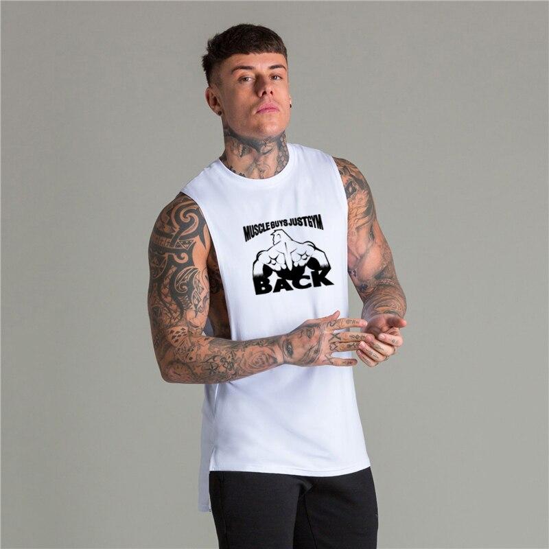

Muscleguys, летняя свободная футболка с персонализированным принтом для тренировок, фитнес-майка, удобная хлопковая футболка без рукавов, спортивная одежда с горячим тиснением XL белый