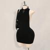European and American Popular Neck Halter Slim Hip Dress Black Spice Girl Short Skirt Slimming Sleeveless Skirt
