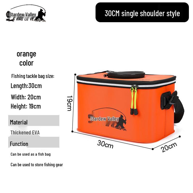 Collapsible EVA Fish Bucket with Strap - Multifunctional and Thickened Design with Built-in Keepnet