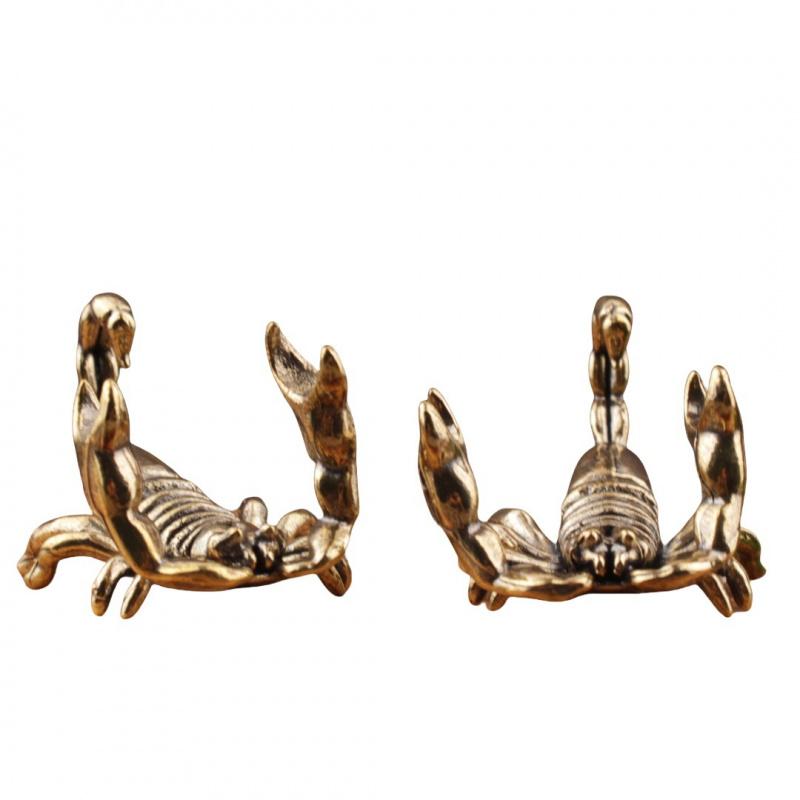 Brass Ornament Horizontal Wealth Pen Holder Scorpion Living Room Desktop Office Desk Home Decoration Gift Copper Craft Ornament
