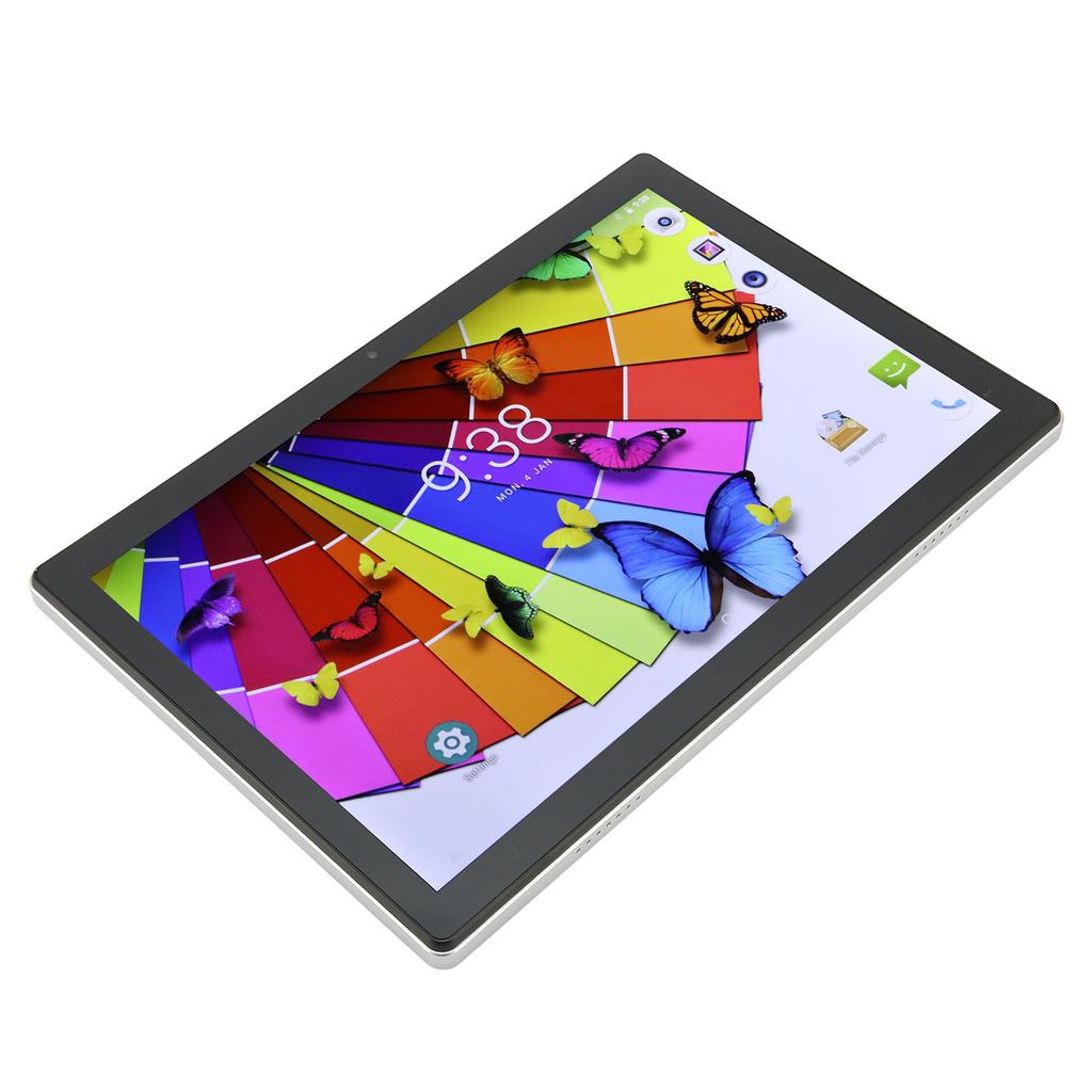 10.1in Tablet 5G WiFi 8GB RAM 256GB ROM Octa Core Type C Rechargeable 8800mah 4G Network Call Silvery Tablet for