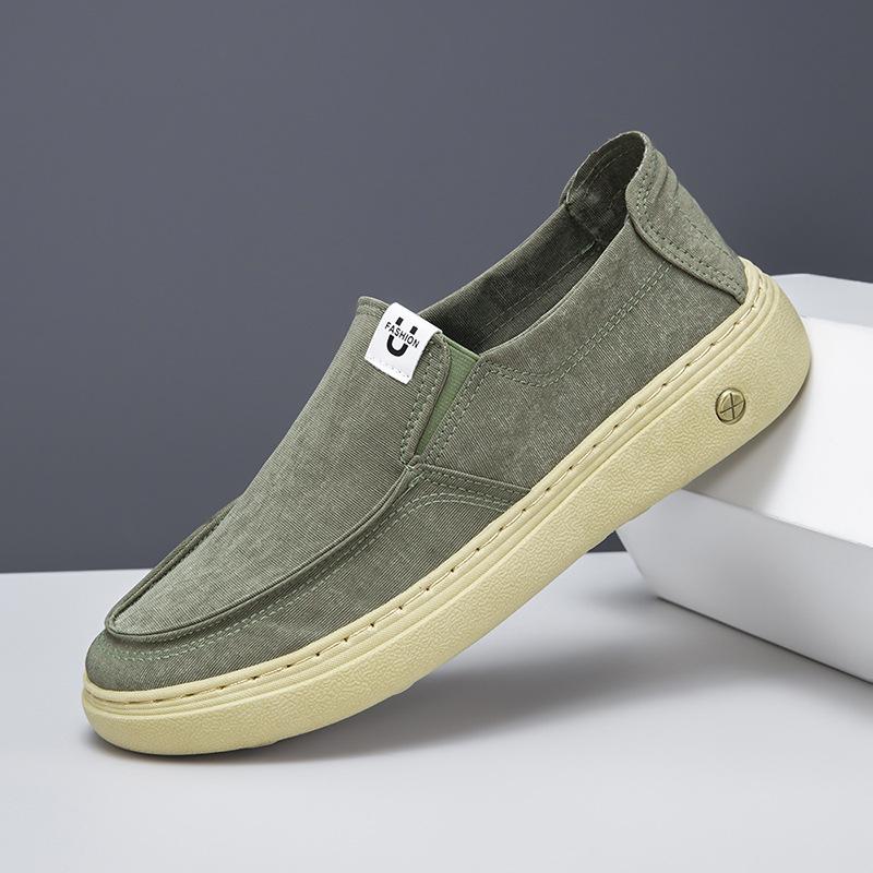 Spring New Casual Men's Shoes Breathable Canvas Board Shoes Casual Fashion Popular Wide-headed Cloth Shoes Men