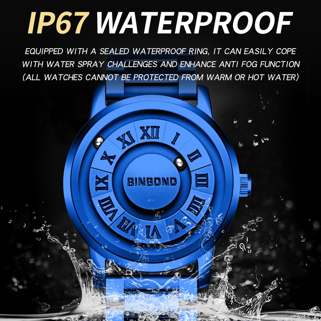 BINBOND Magnetic Force Levitation Accurate Quartz Wristwatches For Men Luxury Waterproof Men's Watch Sturdy Reloj