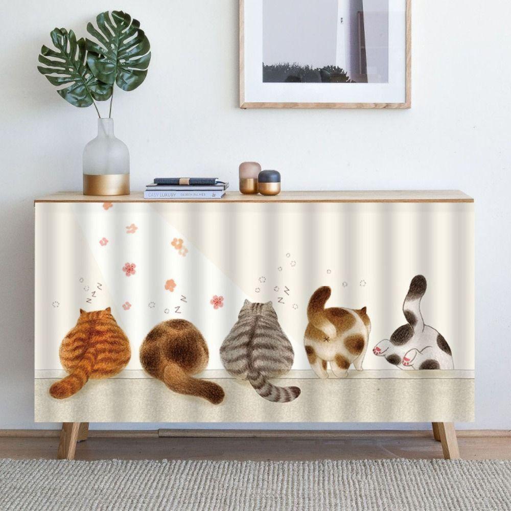 Dustproof Kitchen Curtains Cartoon Wardrobe Home Dust Cover Cabinet Curtain Home Decoration