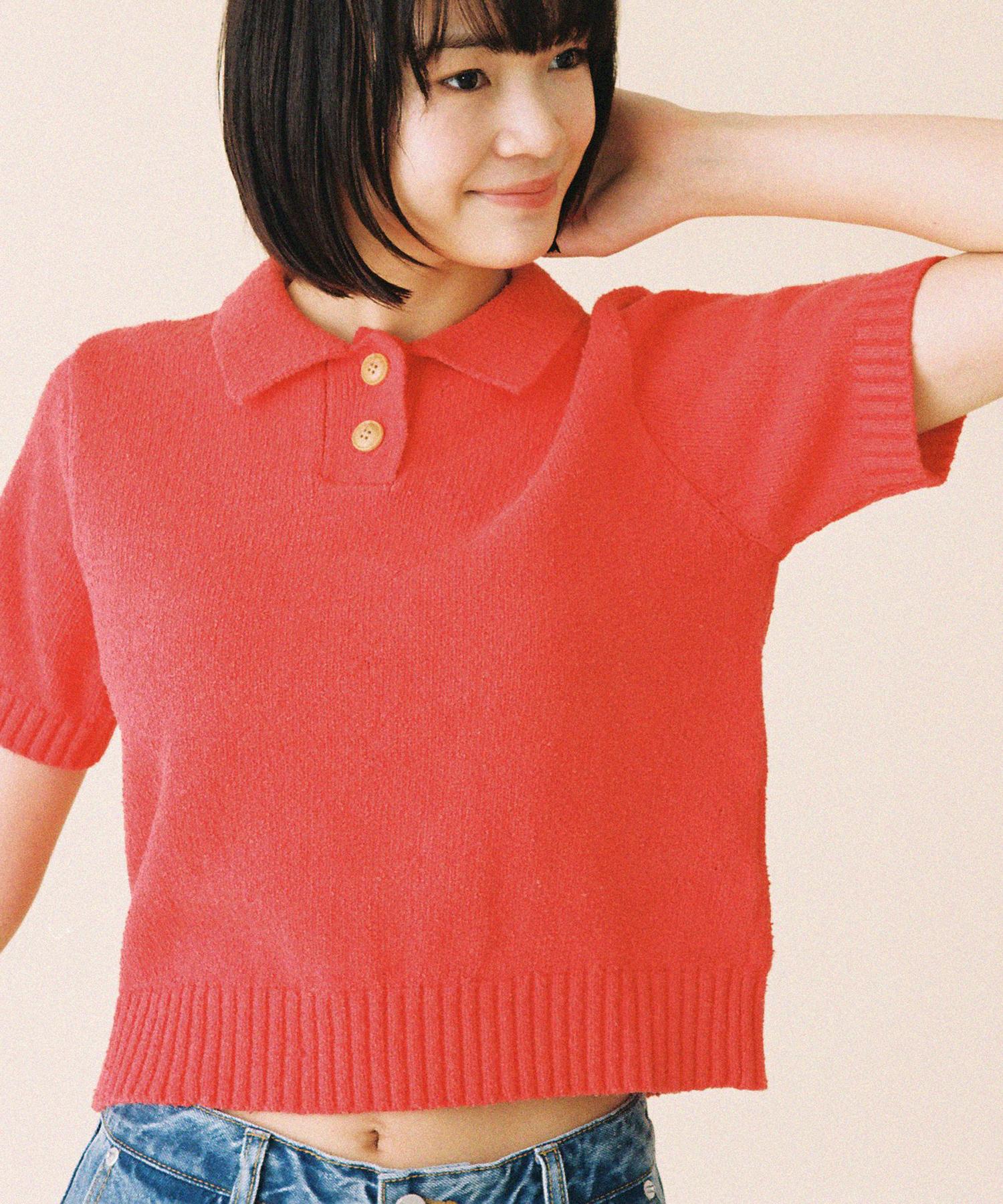 Konnichiwa Bonjour Woody Boucle Knit (Red) Red/Woman Free