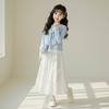 Girls' Sweet Set - Children's Fashion Long-Sleeved Top and Half-Dress Set
