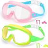 2 Pack Anti-Fog Anti-UV Swimming Goggles HD Diving Goggles with Earplugs Anti Choking Women Men Large Frame Silicone Swim Ggles