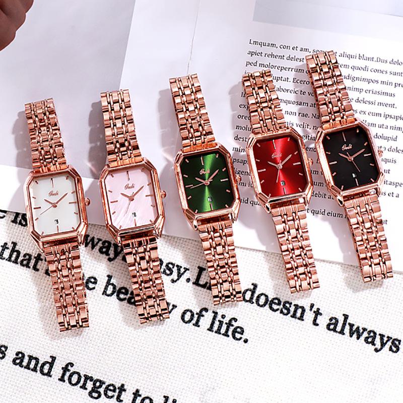 Solid Steel Belt Fashion Ladies Watch Casual Fashion Versatile Calendar Waterproof Quartz Dial