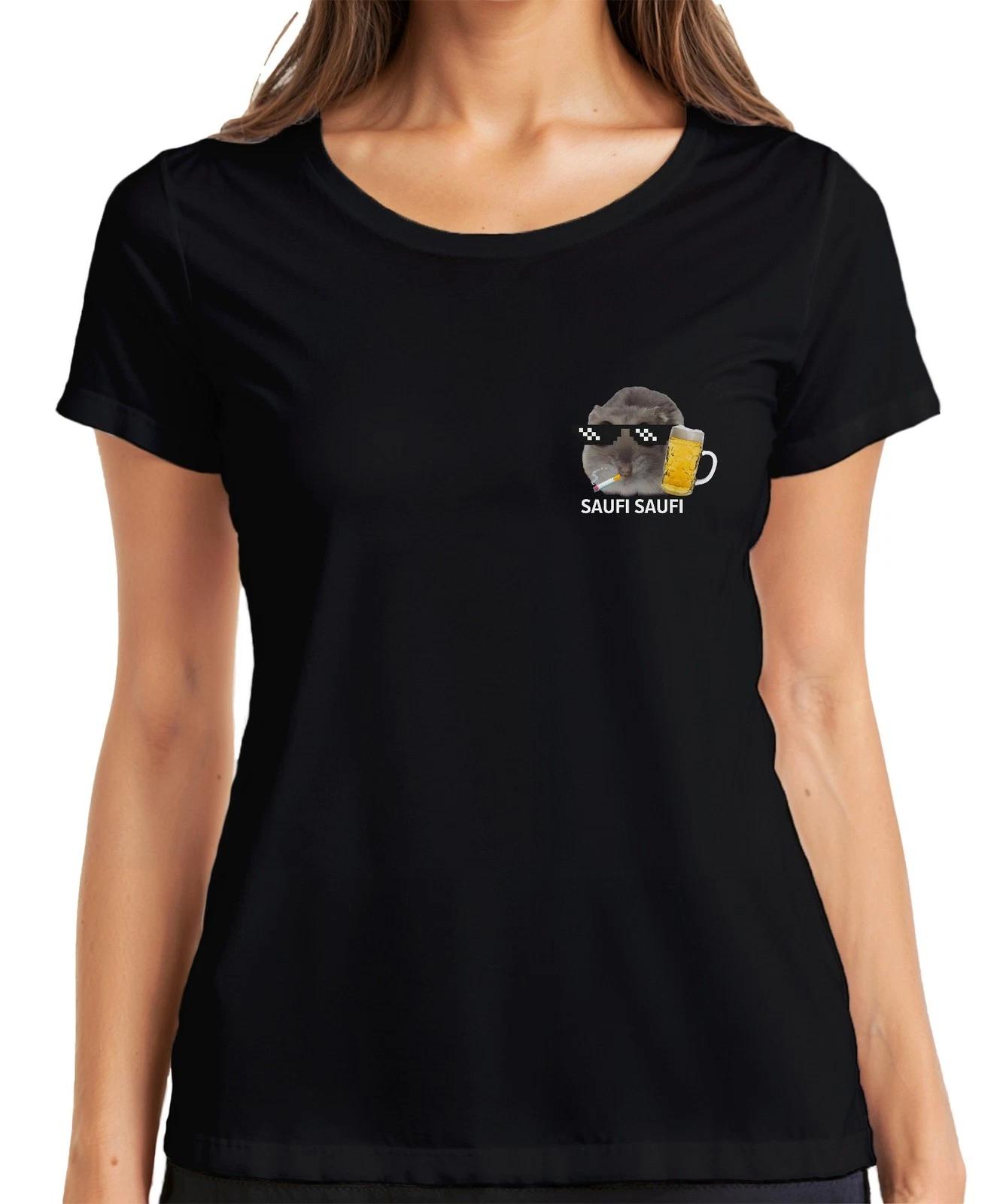 Saufi Saufi Sad Hamster Thug Life Meme Bier Weißbier Weizenbier Damen T-Shirt XXL