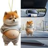Fat Dog Car Rearview Mirror Decoration Cute Car Decoration Funny Dog Car Rearview Mirror