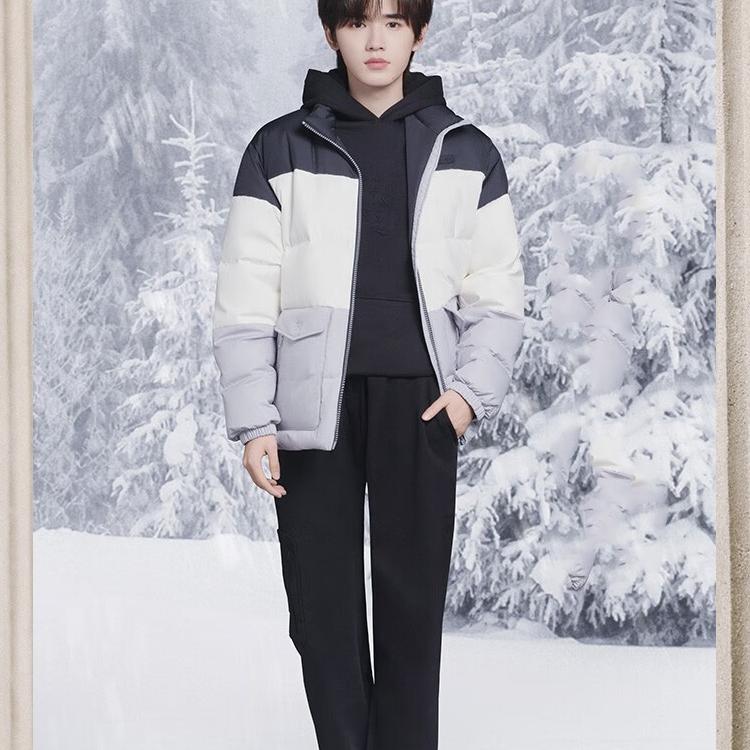 Li Ning Solid Color Fleece Hooded Sweatshirt Men tops Black AWDT747-3