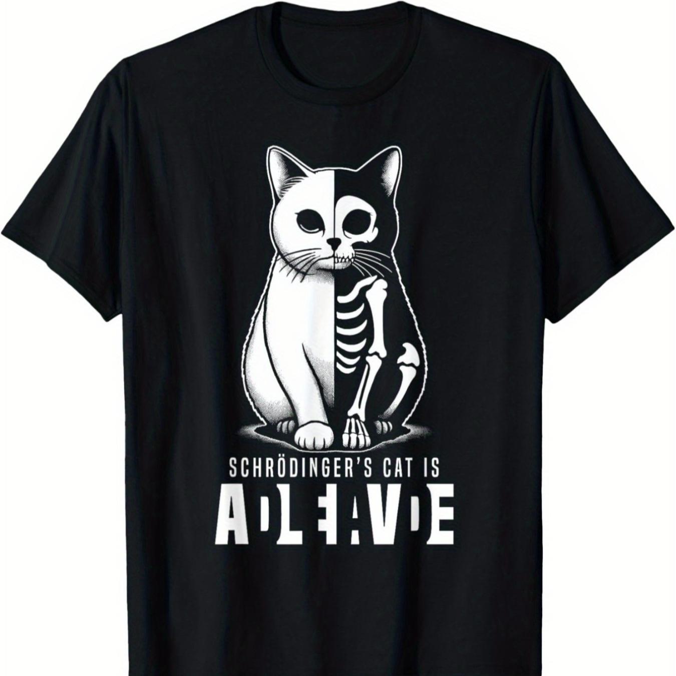 Dead and Alive Schrodingers Cat TShirt 100 Cotton ONeck Short Sleeve Summer Casual Unisexs Tshirt Streetwear S