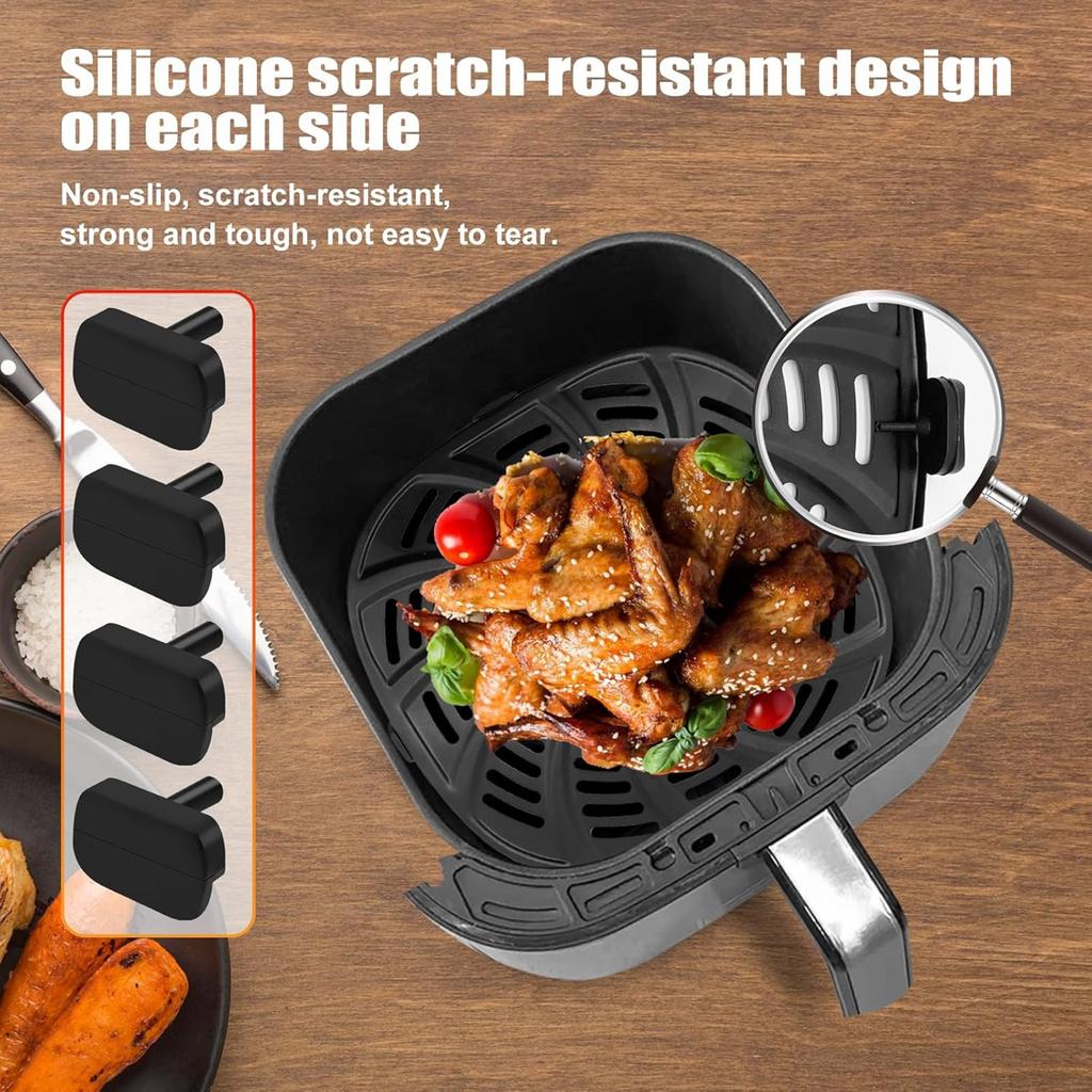 7QT Metal Liners Metal Pots Liners Metal Air Fryers Tray Square Air Fryers Plate Air Fryers Accessory for Cooking