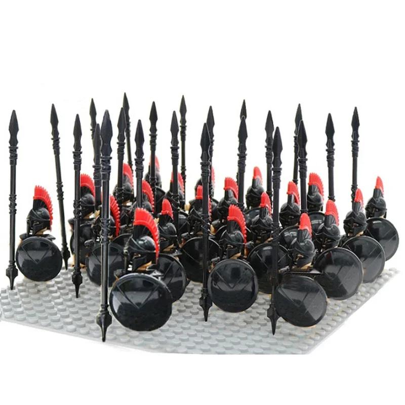21Pcs/lot Dane Iron Feet Eomer Rohan Warriorr Vs Uruk Hai Army Figrues With Shield Sword Bow Spear Building Blocks Toys for Kids