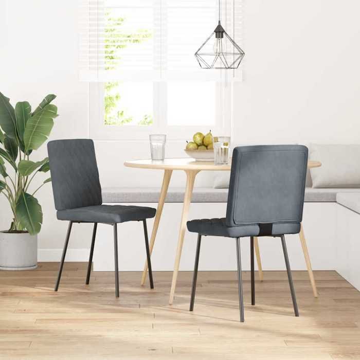 VidaXL Chaises à manger lot de 2 Gris foncé Velours 4101104