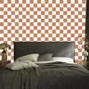 Checkerboard Wallpaper White, Orange and Cream for Living Room and Bedroom 50x1000