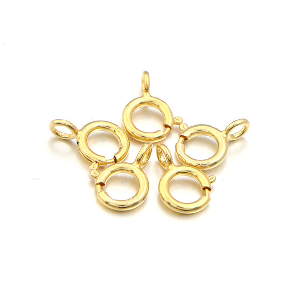 5pcs/lot s925 Sterling Silver Spring Ring Clasps Round Claw Spring Clasps Hooks For Jewelry DIY Bracelet Necklace Connectors