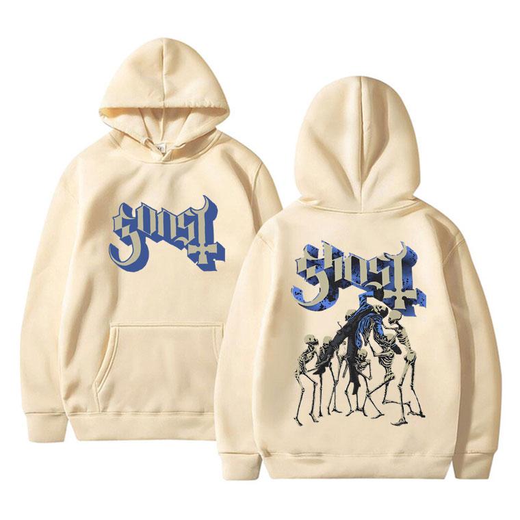 Rock Band Ghost Hoodie Skeleton Graphic Hoodies Men Vintage Gothic Punk Metal Sweatshirt Male Casual Popular Hooded Sweatshirt