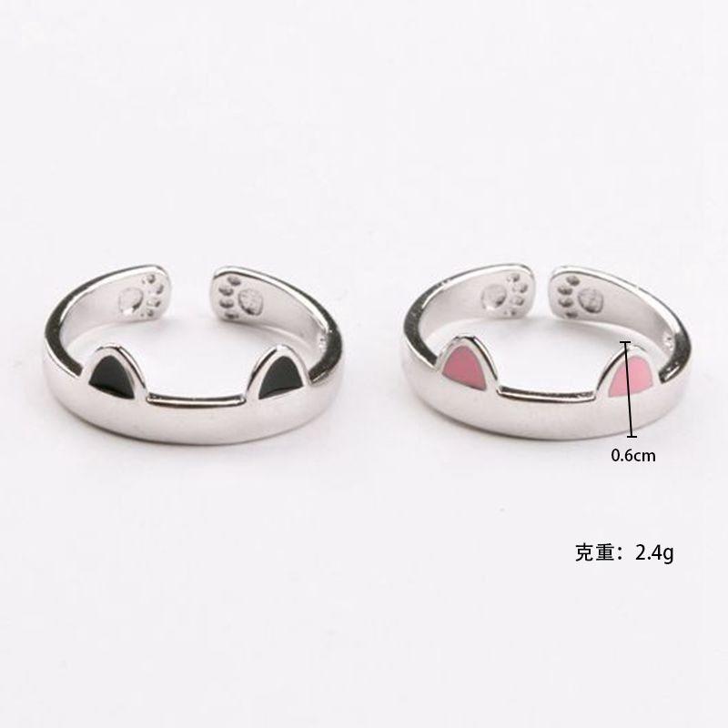 cat ear ring, schoolgirl simple creative trendy index finger opening ins couple adjustable ring