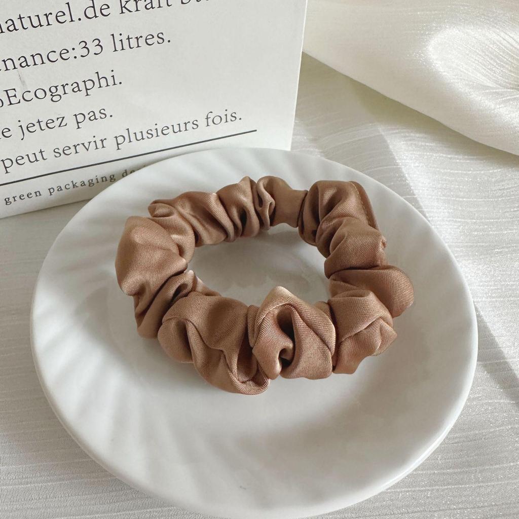 Eleganter japanischer & koreanischer plissierter Satin-Haarring: Vielseitiges Temperament Französischer Pferdeschwanz Elastisch