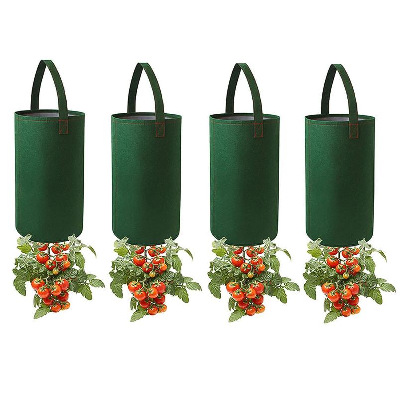 Filz Hängende Tomaten Anzuchttasche Umgedrehter Tomatenpflanzer Multifunktionale Erdbeer Gemüse Blume Pflanze Anzuchttaschen