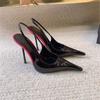 Baotou High Heel Sandals Women's Fine Heel Lacquer Pointed High Heels Spring New Design Sense Professional Women's Shoes