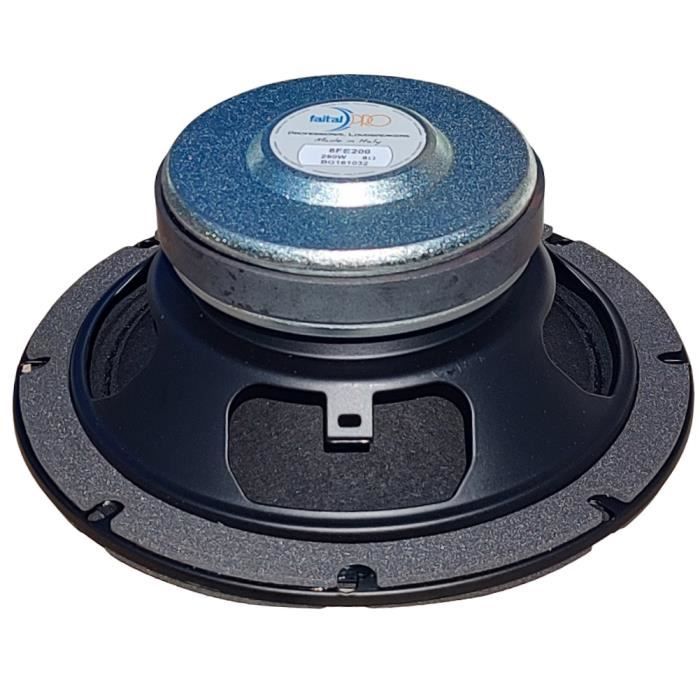 1 WOOFER FAITAL PRO 8FE200 haut-parleur 8 ohms 20 cm 200 mm diamètre 8" 130 watt rms et 260 watt max pour domicile 95 db, 1 pièce