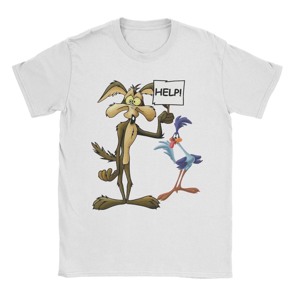 Wile E.. Tričko Kojot a Road Runner Letní Harajuku Trička Pánské Bavlněné Kulatý Výstřih Nadměrná Velikost 5XL Trička Krátký Rukáv