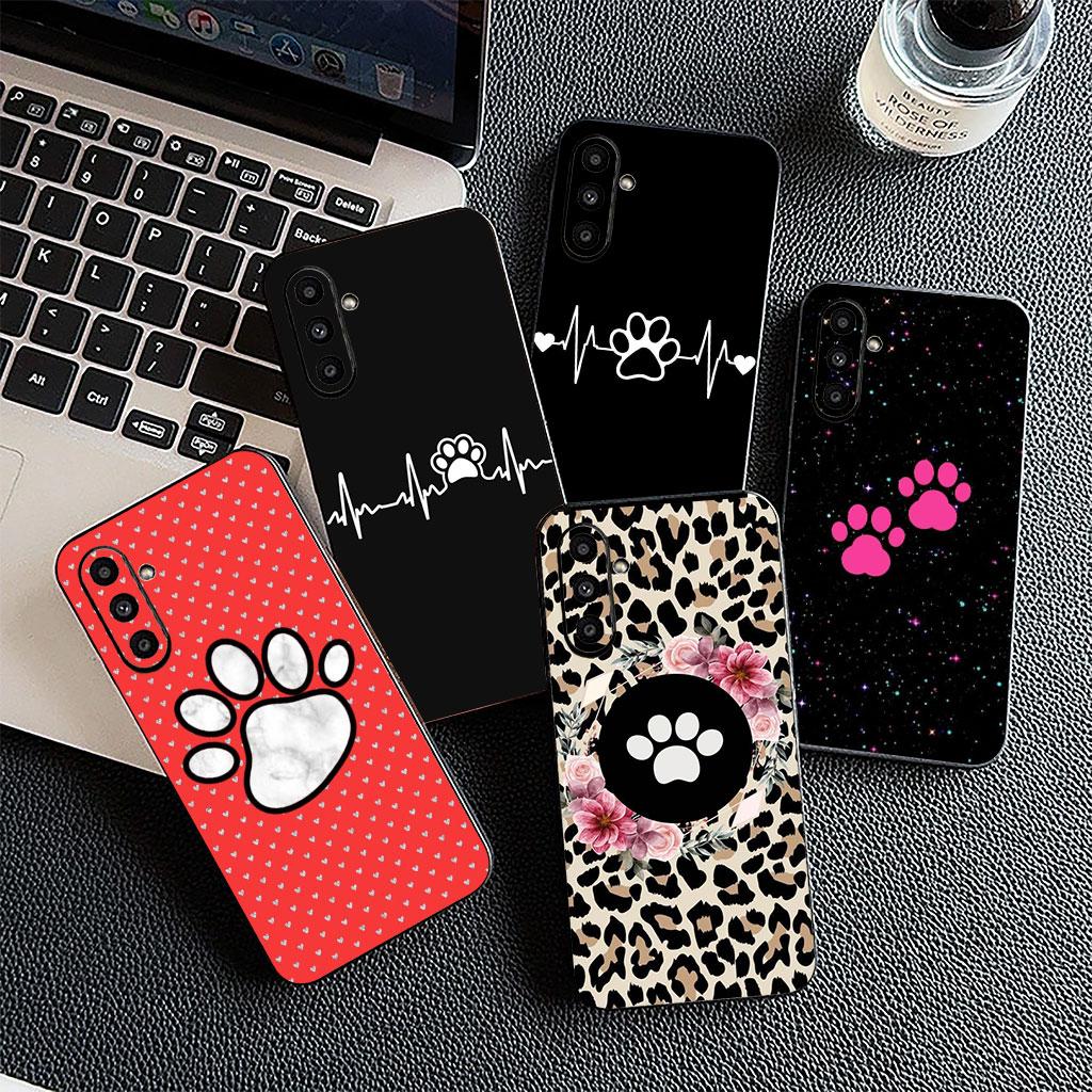 Soft Cover for Samsung Galaxy A05 A06 A14 A50 A51 A52 A12 A13 A17 A70 A07 A25 A26 A56 A23 M53 Coque Phone Case Cute Dog Paw