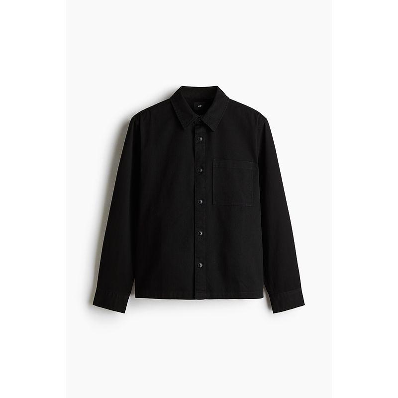 

Hm2025 Men s New Fall Wear Fashion Casual Casual Common Version Pure Cotton Diagonal Cloth Outwear 1257566 Black 170/92(S)