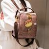 2026 New Premium Sense PU Women's Backpacks Versatile Casual Simple Large Capacity Lady Single Shoulder Bag Cute Cartoon Bear Outdoor Travel Rucksacks