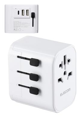 ELECOM Overseas Conversion Plug Type USB X 1 X 2 15W Polar Compatible Pole White A/BF/O/SE Type-C USB-A (N Compatible) ECT-32-15A2CWH