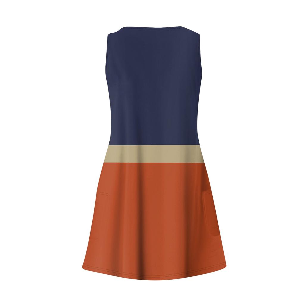 Women's Casual Print Summer Bohemian Beach Dress With Pockets V Neck Tank Dress