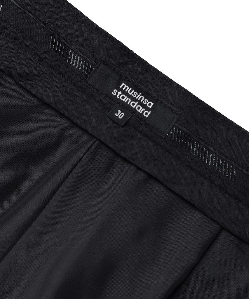 MUSINSA STANDARD Wool Flannel Wide Slacks [Charcoal Gray]