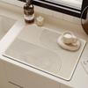 Minimalistisch Geometrisch Patroon Beige Keuken Spoelbak Mat Antislip Absorberend Afwas Droogmat Neutrale Kleuren Makkelijk Schoon Waterdicht